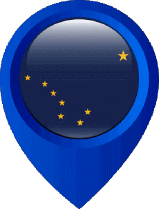 Fahnen Amerika U.S.A - States Alaska Standort-Pin 