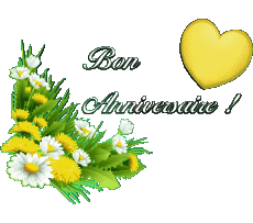 Mensajes Francés Bon Anniversaire Floral Fondo transparente 010 