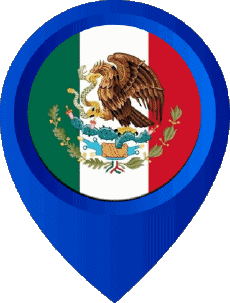 Banderas América México Marcador de ubicación 