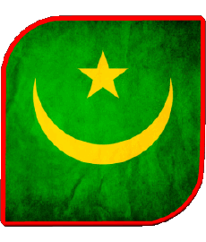 Drapeaux Afrique Mauritanie Carré 