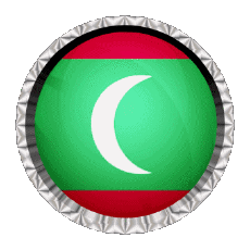 Fahnen Asien Malediven Rund - Ringe 