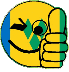Drapeaux Amériques Saint Vincent et les Grenadines Smiley - OK 