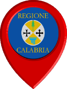 Fahnen Europa Italien Calabria Standort-Pin 