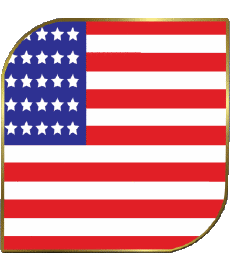 Drapeaux Amériques U.S.A Carré 