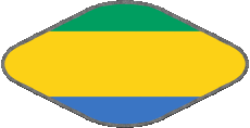 Fahnen Afrika Gabun Oval 02 