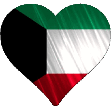 Flags Asia Kuwait Heart 