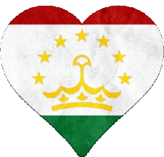 Fahnen Asien Tadschikistan Herz 