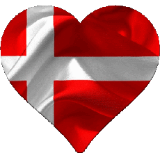 Drapeaux Europe Danemark Coeur 
