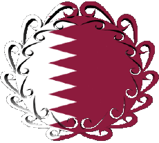 Drapeaux Asie Qatar Forme 