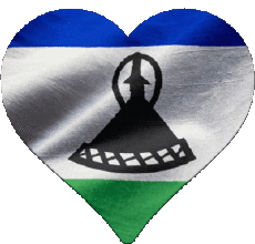 Bandiere Africa Lesotho Cuore 
