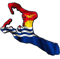 Drapeaux Océanie Kiribati carte 