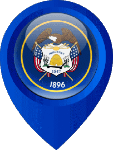 Flags America U.S.A - States Utah Location Pin 
