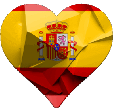 Drapeaux Europe Espagne Coeur 