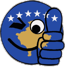 Fahnen Europa Kosovo Smiley - OK 