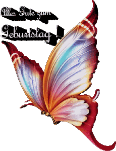 Messages German Alles Gute zum Geburtstag Schmetterlinge Transparent Background 008 