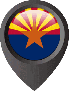 Flags America U.S.A - States Arizona Location Pin 