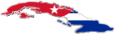 Drapeaux Amériques Cuba Carte 