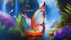 Messages Spanish Feliz Cumpleaños Mariposas Animated Background 003 