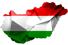 Flags Europe Hungary Map 