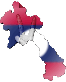 Bandiere Asia Laos Carta Geografica 