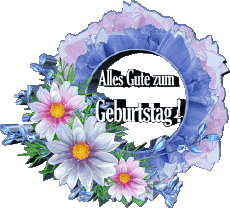 Messages Allemand Alles Gute zum Geburtstag Blumen Fond Transparent 020 