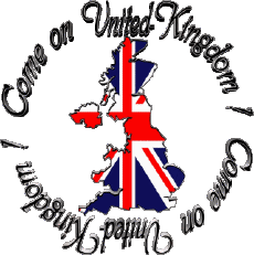Messagi Inglese Come on United-Kingdom Map - Flag 