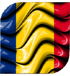 Flags Africa Chad Square 