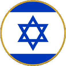 Drapeaux Asie Israël Rond 