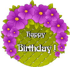 Messages Anglais Happy Birthday Floral 019 