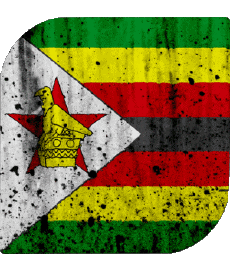 Drapeaux Afrique Zimbabwe Carré 