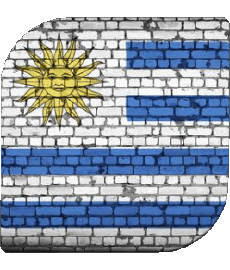 Drapeaux Amériques Uruguay Carré 