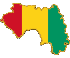 Bandiere Africa Guinea Carta Geografica 