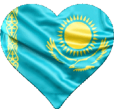 Bandiere Asia Kazakistan Cuore 