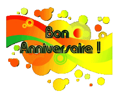 Messages French Bon Anniversaire Abstrait - Géométrique Transparent Background 009 