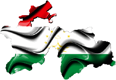 Banderas Asia Tayikistán Mapa 