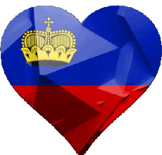 Bandiere Europa Liechtenstein Cuore 