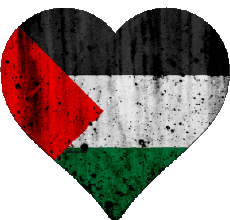 Drapeaux Asie Palestine Coeur 