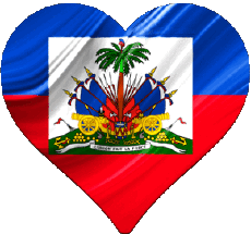 Fahnen Amerika Haiti Herz 