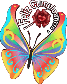 Mensajes Español Feliz Cumpleaños Mariposas Fondo transparente 003 
