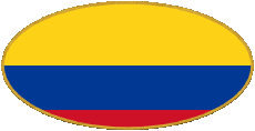 Drapeaux Amériques Colombie Ovale 01 