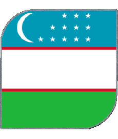 Bandiere Asia Uzbekistan Quadrato 