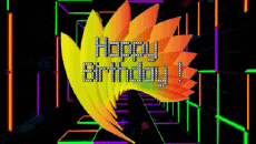 Mensajes Inglés Happy Birthday Abstract - Geometric Fondo animado 001 