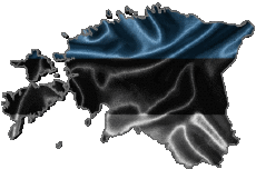 Fahnen Europa Estland Karte 