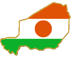 Drapeaux Afrique Niger Carte 