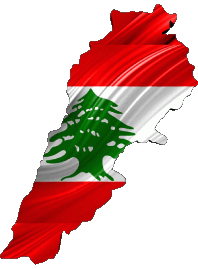 Fahnen Asien Libanon Karte 