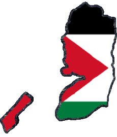 Bandiere Asia Palestina Carta Geografica 