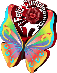 Nachrichten Spanisch Feliz Cumpleaños Mariposas Transparenter Hintergrund 003 