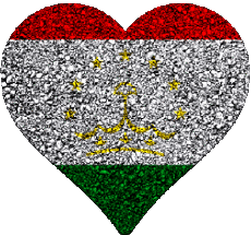 Drapeaux Asie Tadjikistan Coeur 