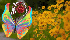 Messages French Bon Anniversaire Papillons Animated Background 004 