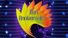 Nachrichten Französisch Bon Anniversaire Abstrait - Géométrique Animierter Hintergrund 003 